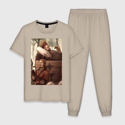 Мужская пижама хлопок Сага о Винланде Торфинн  Торкель, цвет миндальный