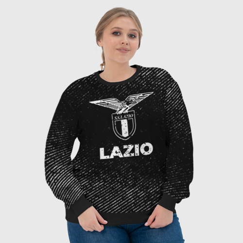 Женский свитшот 3D Lazio с потертостями на темном фоне, цвет 3D печать - фото 6