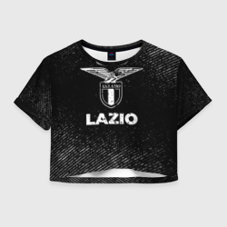 Женская футболка Crop-top 3D Lazio с потертостями на темном фоне