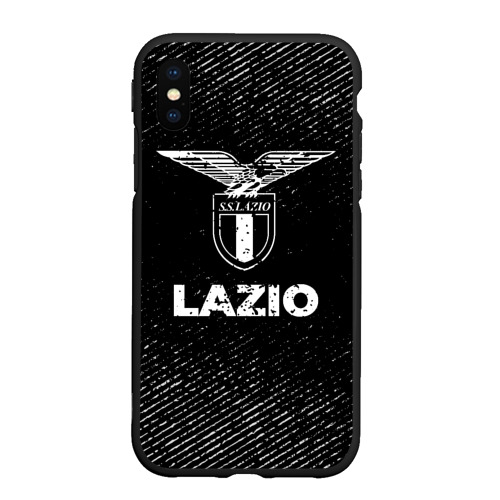 Чехол для iPhone XS Max матовый Lazio с потертостями на темном фоне