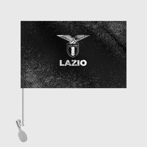 Флаг для автомобиля Lazio с потертостями на темном фоне - фото 2