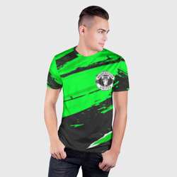 Мужская футболка 3D Slim Manchester United sport green - фото 2