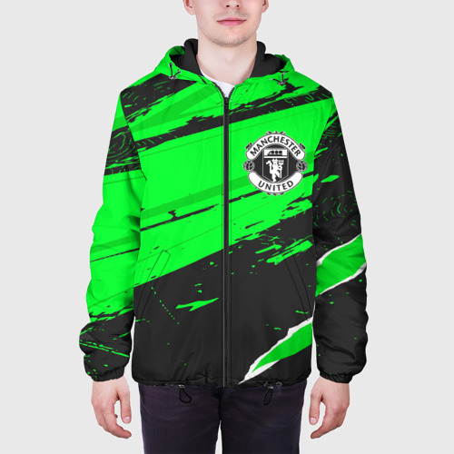 Мужская куртка 3D Manchester United sport green, цвет 3D печать - фото 4