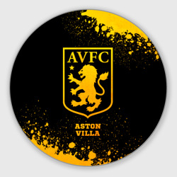 Круглый коврик для мышки Aston Villa - gold gradient