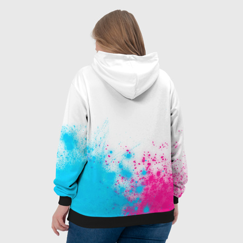 Женская толстовка 3D Sporting neon gradient style посередине, цвет 3D печать - фото 7