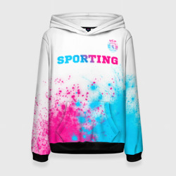 Женская толстовка 3D Sporting neon gradient style посередине