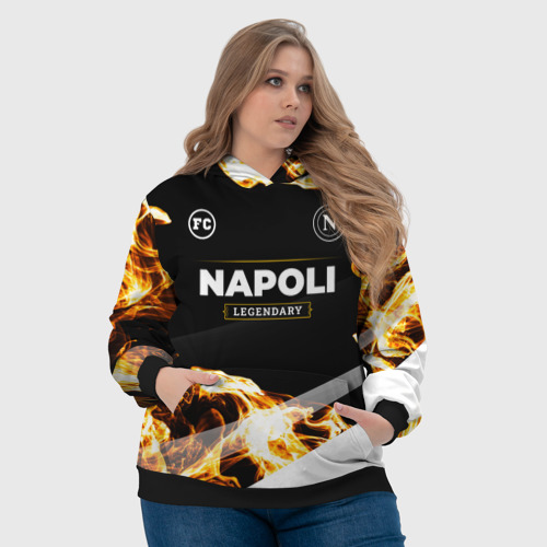 Женская толстовка 3D Napoli legendary sport fire, цвет 3D печать - фото 6