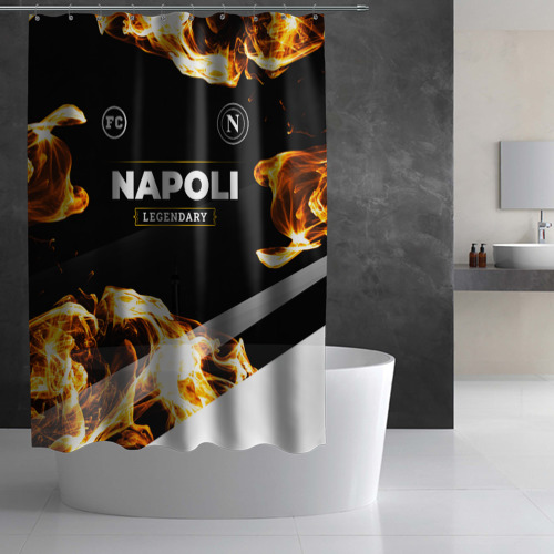 Штора 3D для ванной Napoli legendary sport fire - фото 3