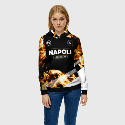 Женская толстовка 3D Napoli legendary sport fire, цвет 3D печать - фото 3