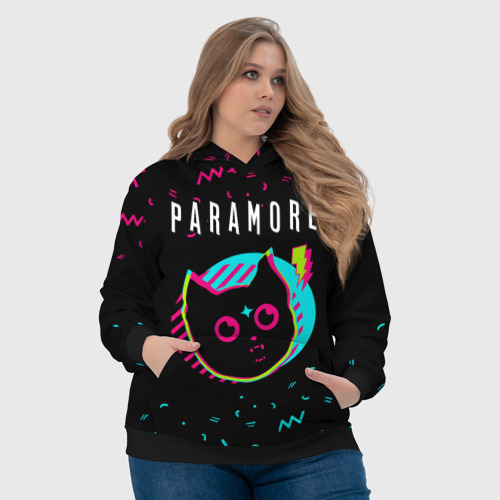 Женская толстовка 3D Paramore - rock star cat, цвет 3D печать - фото 6