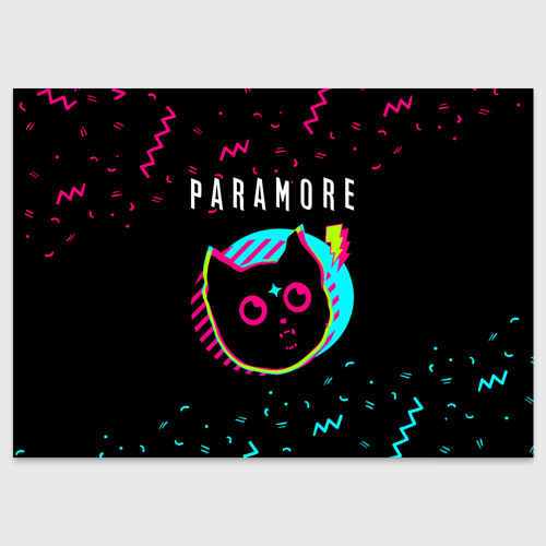 Поздравительная открытка Paramore - rock star cat, цвет белый