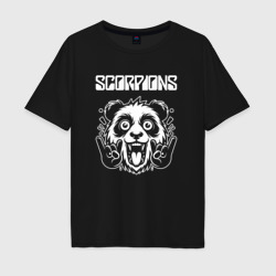 Мужская футболка хлопок Oversize Scorpions rock panda