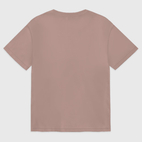 Женская футболка хлопок Oversize с принтом Лысый кот сфинкс, вид сзади #1