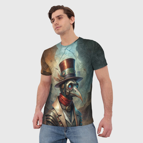 Мужская футболка 3D с принтом Чумной врач, фото на моделе #1