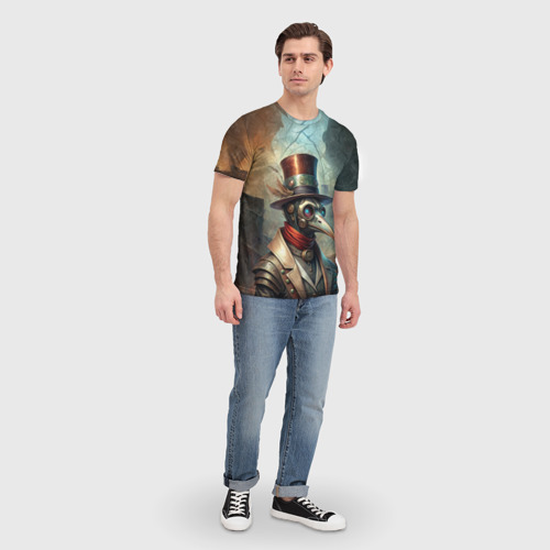 Мужская футболка 3D с принтом Чумной врач, вид сбоку #3