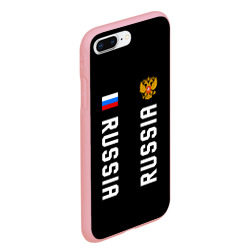 Чехол для iPhone 7Plus/8 Plus матовый Россия три полоски на черном фоне - фото 2
