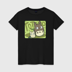 Женская футболка хлопок Totoro in green