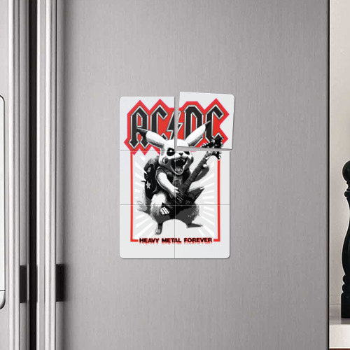 Магнитный плакат 2Х3 AC DC на фоне Пикачу играющего рок на гитаре - фото 4
