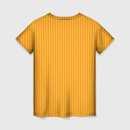 Женская футболка 3D Жёлтый полосатый, цвет 3D печать - фото 2
