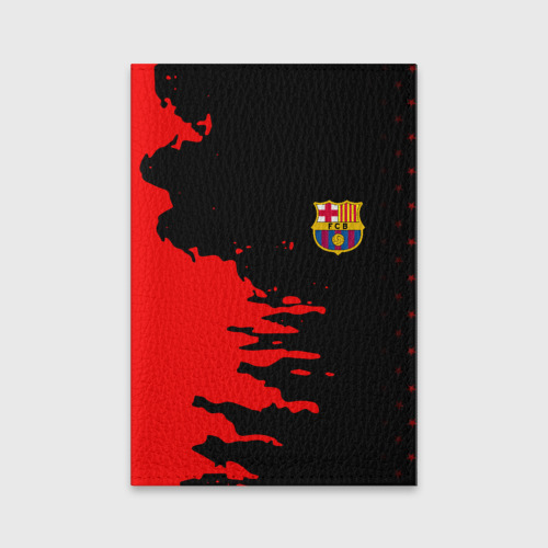 Обложка для паспорта матовая кожа Barcelona краски спорт, цвет синий