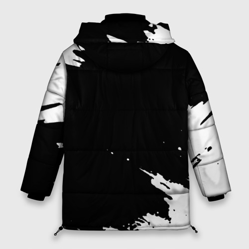 Женская зимняя куртка 3D с принтом Ливерпуль краски, вид сзади #1