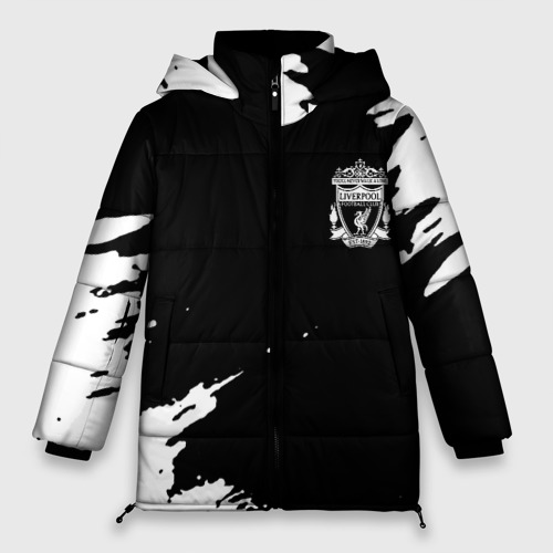 Женская зимняя куртка 3D с принтом Ливерпуль краски, вид спереди #2