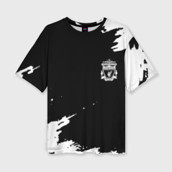 Женская футболка oversize 3D Ливерпуль краски