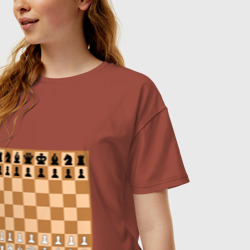 Женская футболка хлопок Oversize Шахматная доска без нумерации - фото 2