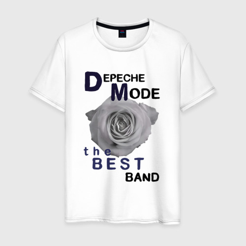 Мужская футболка хлопок Depeche Mode - best of band, цвет белый