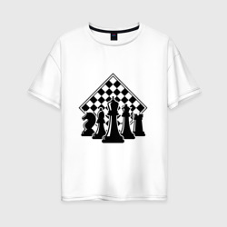 Женская футболка хлопок Oversize The chessboard