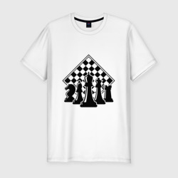 Мужская футболка хлопок Slim The chessboard