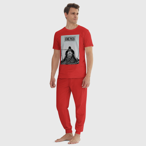 Мужская пижама хлопок Зоро Ророноа Ван Пис, цвет красный - фото 5
