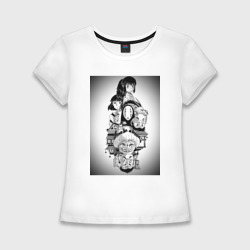 Женская футболка хлопок Slim Унесённые призраками Тихиро Огино Хаку 