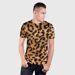 Мужская футболка 3D Slim Леопардовый весь - фото 2