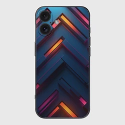 Чехол для iPhone 16 силиконовый с защитой камеры Неоновый узор стальные раскалённые пластины