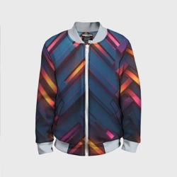 Детский бомбер 3D Неоновый узор стальные раскалённые пластины