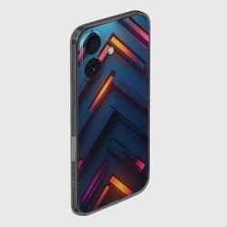 Чехол для iPhone 16 силиконовый с защитой камеры Неоновый узор стальные раскалённые пластины - фото 2