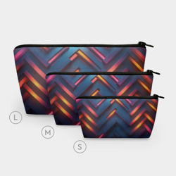 Косметичка 3D Неоновый узор стальные раскалённые пластины - фото 2