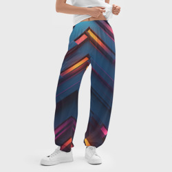 Женские джоггеры оверсайз 3D Неоновый узор стальные раскалённые пластины - фото 2