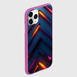 Чехол для iPhone 11 Pro матовый Неоновый узор стальные раскалённые пластины - фото 2