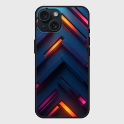 Чехол силиконовый для Apple iPhone 15 матовый Неоновый узор стальные раскалённые пластины