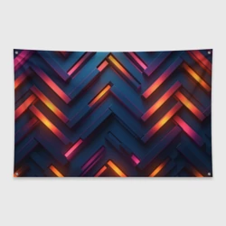 Флаг-баннер Неоновый узор стальные раскалённые пластины