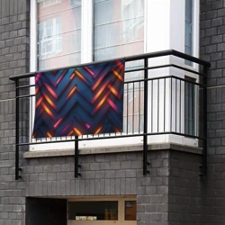 Флаг-баннер Неоновый узор стальные раскалённые пластины - фото 2