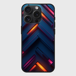 Чехол силиконовый для Apple iPhone 15 Pro матовый Неоновый узор стальные раскалённые пластины