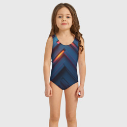 Детский купальник 3D Неоновый узор стальные раскалённые пластины