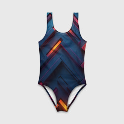 Детский купальник 3D Неоновый узор стальные раскалённые пластины - фото 2