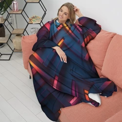 Плед с рукавами Неоновый узор стальные раскалённые пластины - фото 2