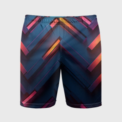 Мужские шорты спортивные Неоновый узор стальные раскалённые пластины