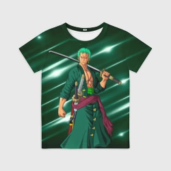 Детская футболка 3D Зоро Ророноа с катаной из Ван писа