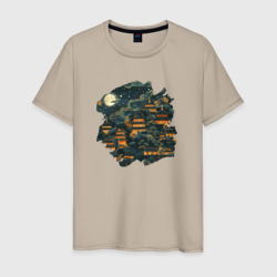 Старый ночной Токио – Мужская футболка хлопок с принтом купить со скидкой в -20%